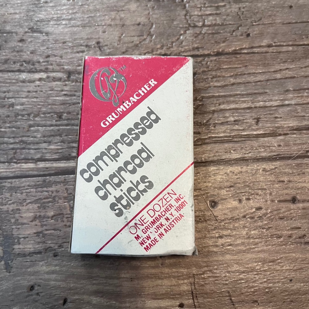 Vintage Grumbacher Compressed Charcoal Sticks Soft V49-2 Made in Austria 9 Count
